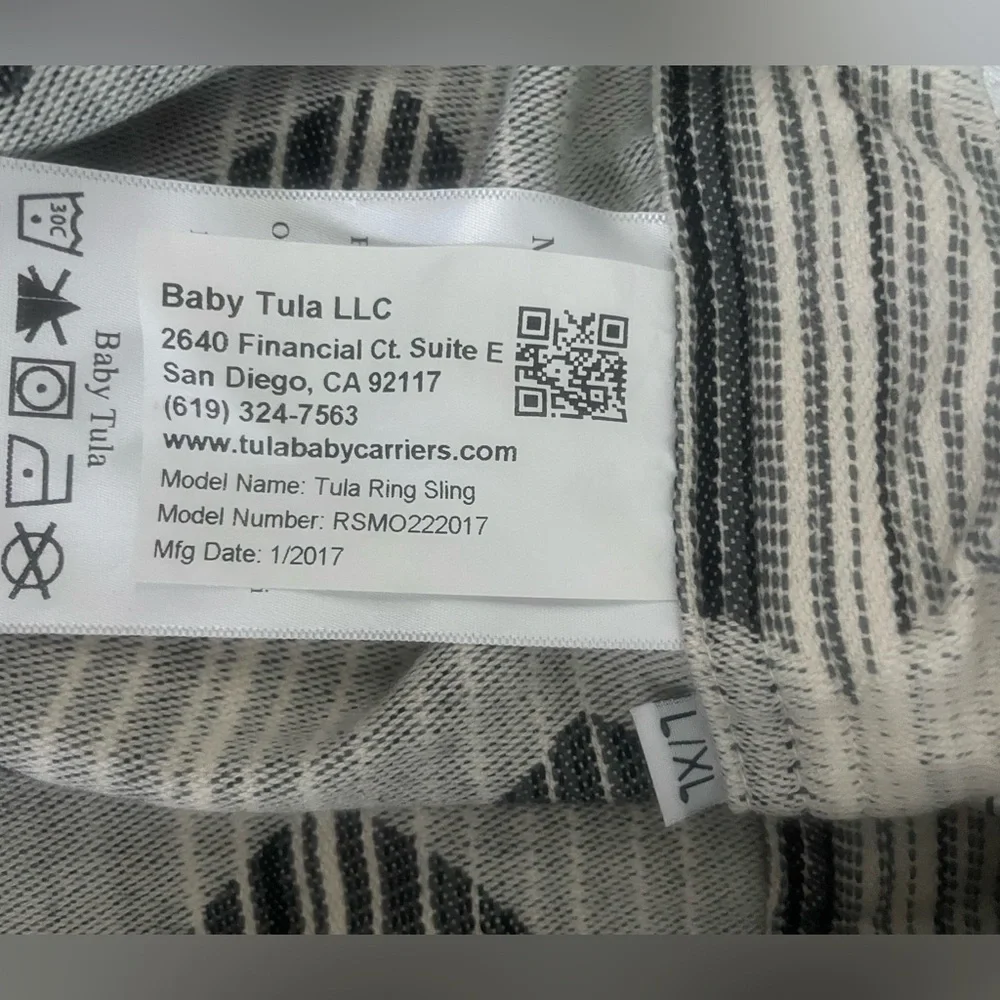 Tula Woven Wrap w Rings Heart Pattern Grays - Picture 7 of 8